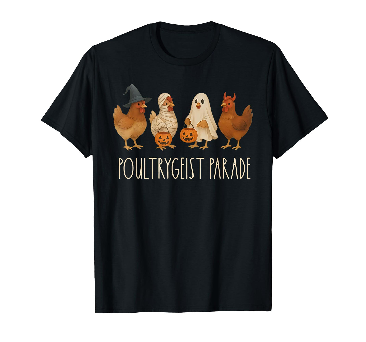 Funny Chicken Halloween Spooky Chicken Poultrygeist Parade T-Shirt