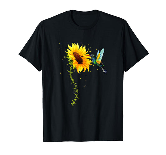 Just A Girl Who Loves Hummingbirds Shirt Bird and Sunflower T-Shirt