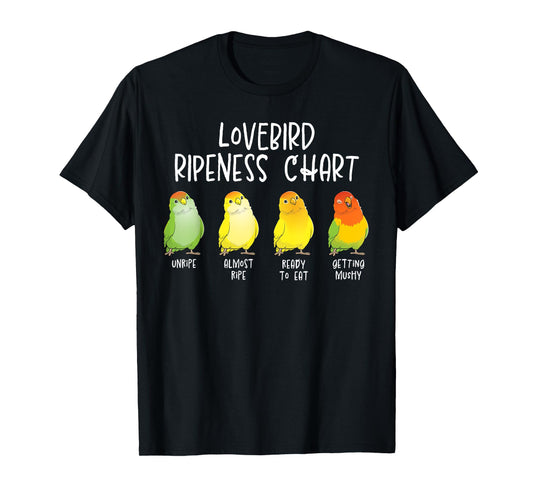 Lovebird Bird Parrot Lover Funny Lovebird Ripeness Chart T-Shirt