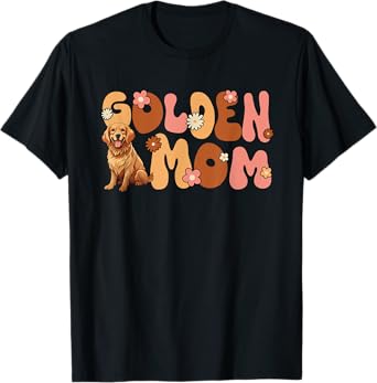 Golden Retriver Groovy World's Best Golden Mom T-Shirt