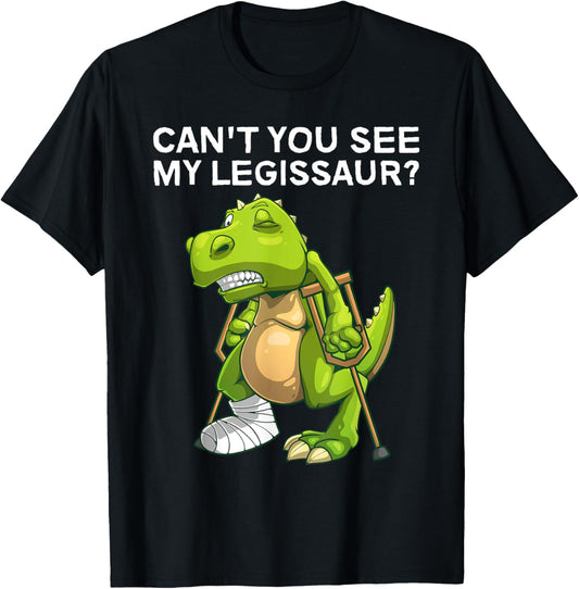 Funny Broken Leg Design For Kids Dino Lover Broke Ankle Foot T-Shirt