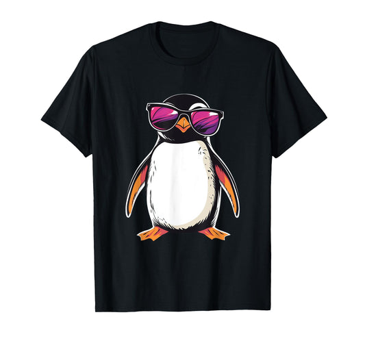 Penguin wearing Sunglasses Bird Funny Graphic T-Shirt