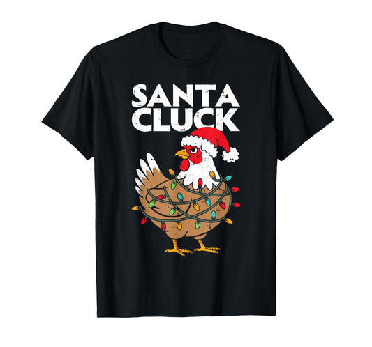 Chicken Christmas Santa Funny Holiday Men Women Kids Boys T-Shirt