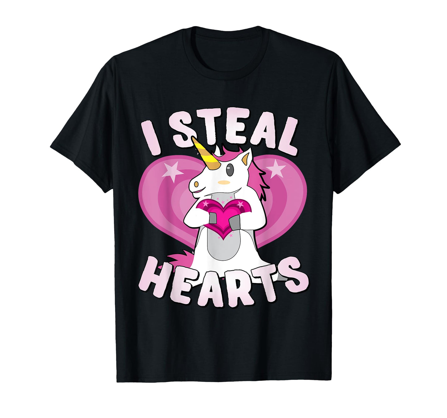 I Steal Hearts Unicorn Valentine's Day T-Shirt