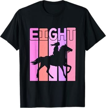 Horse Girl 8th Birthday Horseback Riding 8 Year Old T-Shirt