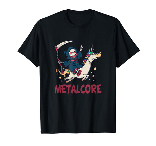 Funny Metalcore Reaper Unicorn Metalhead T-Shirt