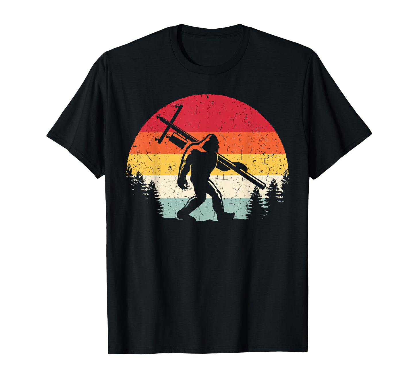 Bigfoot Lineman Power Electrician Funny Sasquatch Lineworker T-Shirt