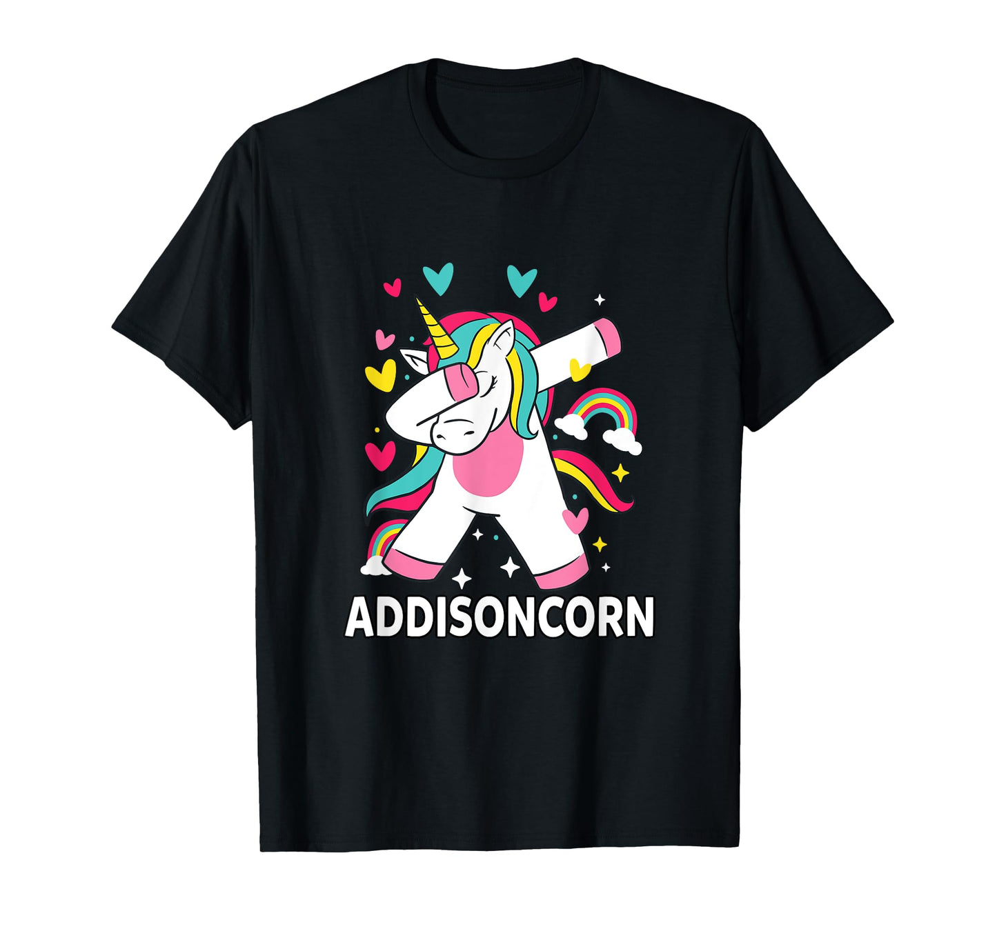 Addisoncorn Personalized Name Dabbing Unicorn Addison T-Shirt