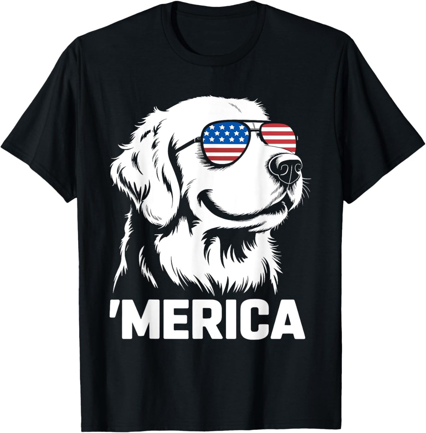 golden retriever 4th of july merica T-Shirt