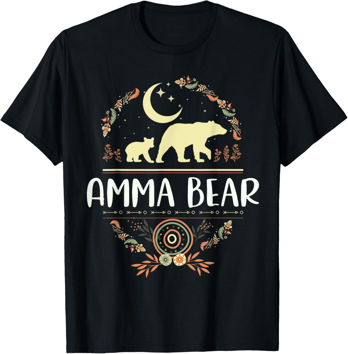 Amma Bear Floral Matching Family Funny Grandma Bear Boho T-Shirt