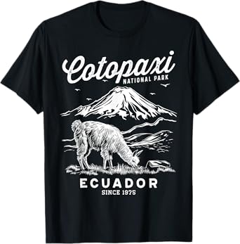 Ecuador Cotopaxi National Park Souvenir Alpaca Hike T-Shirt