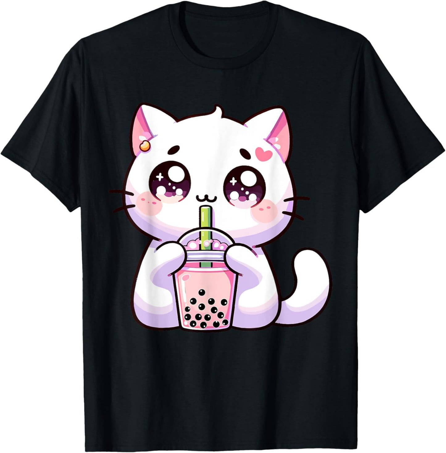 Boba Cat Boba Tea Bubble Tea Kawaii Cat T-Shirt