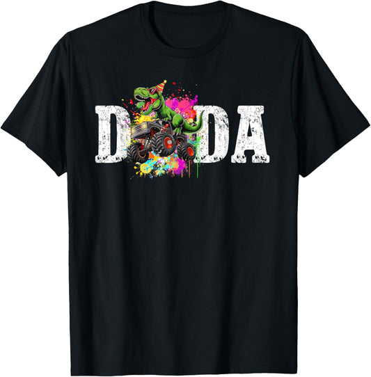 Monster Truck Dinosaur Dada Birthday Funny Dad Monster Truck T-Shirt