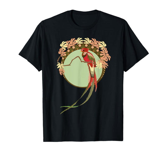 Art Nouveau Quetzal Bird Tee Shirt T-Shirt