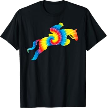 Tie Dye English Hunter Jumper Girl Riding Horse Gift T-Shirt