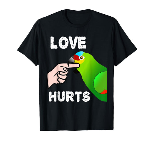 Love Hurts Red Lored Amazon Parrot T-Shirt