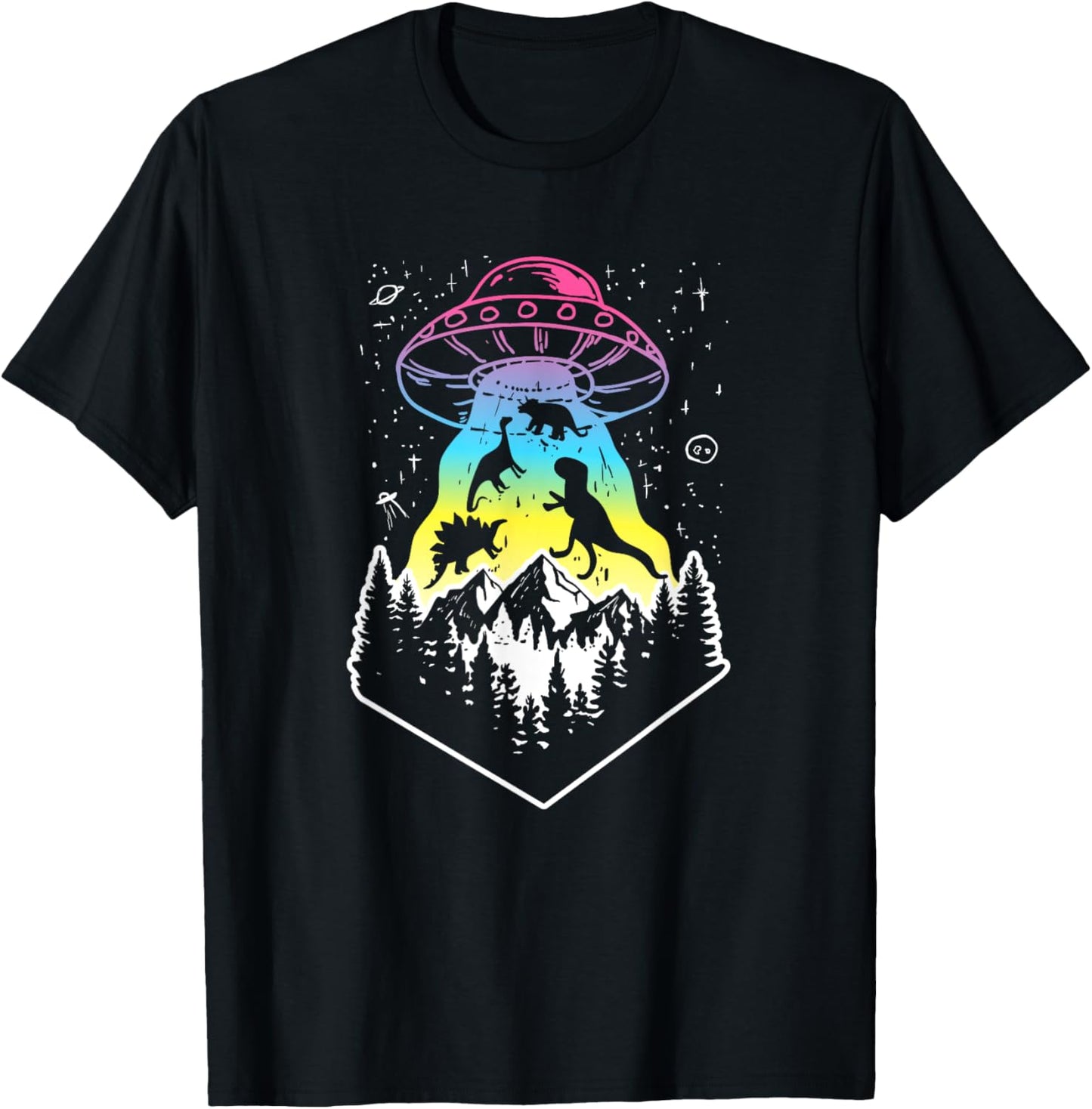 Dinosaur Abducted by Alien UFO Gift T-Shirt