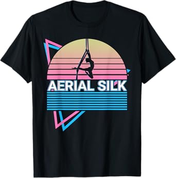 Aerial Silk Aerialist Gift Unisex-Adults T-Shirt Black Small Modern Graphic Crew Neck Short Sleeve