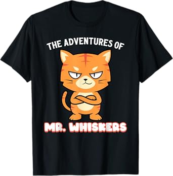 Orange Tabby Cat Adventures of Mr Whiskers Orange Cat Lover T-Shirt for Men Women
