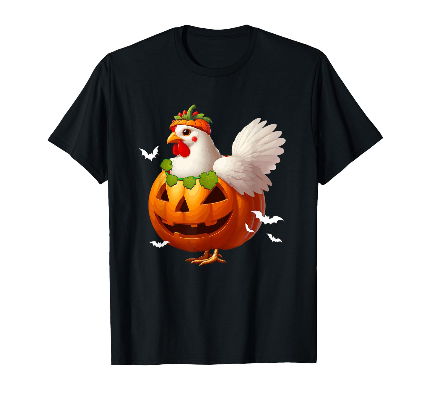 Chicken Cosplay Carved Pumpkin Halloween Costume Farmer Kids T-Shirt