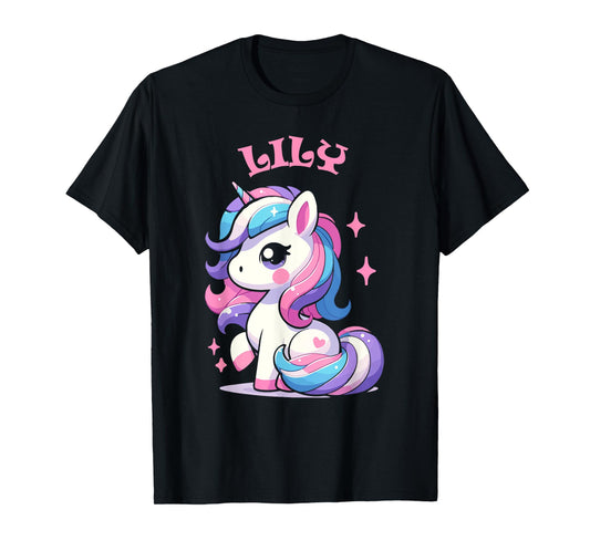 Lily Cute Unicorn Design for Girls Name Lily T-Shirt