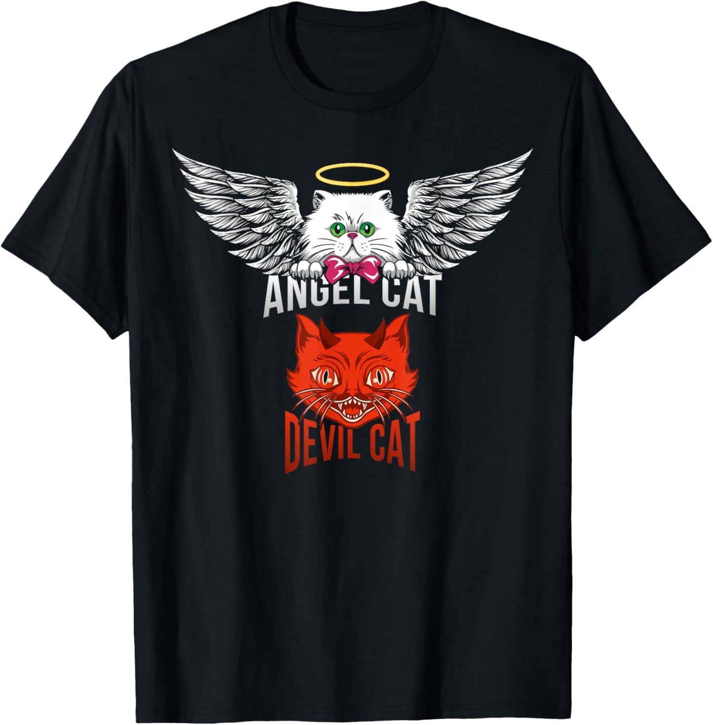 Angel Cat And Devil Cat product T-Shirt