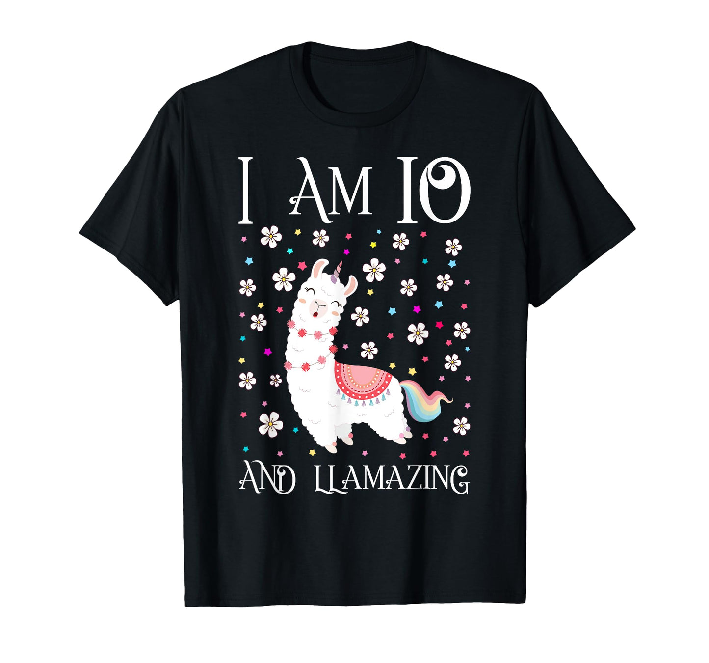 10 Years Old Girl Llama Gift 10th Birthday Llamazing Kids T-Shirt