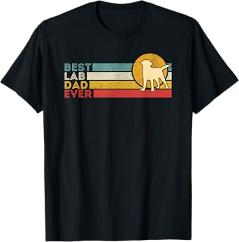 Yellow Lab Dad Labrador Retriever Vintage Retro T-Shirt