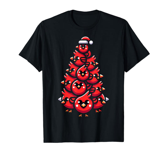Cardinal Birds Christmas Tree Funny Cardinal Birds Xmas T-Shirt