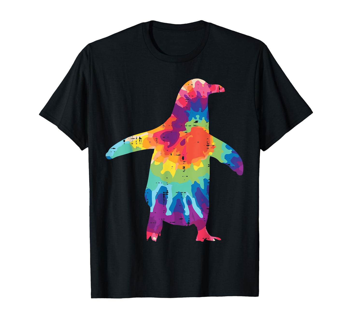 Penguin Silhouette Tie Dye Retro Groovy Hippie Men Women Kid T-Shirt