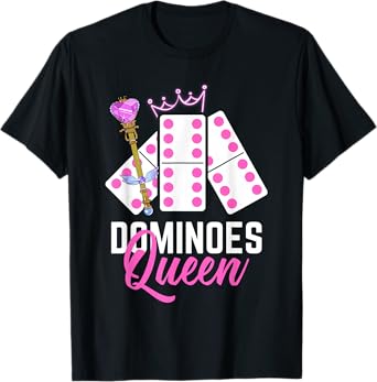 Dominoes Queen Domino Player Dominoes Lover T-Shirt