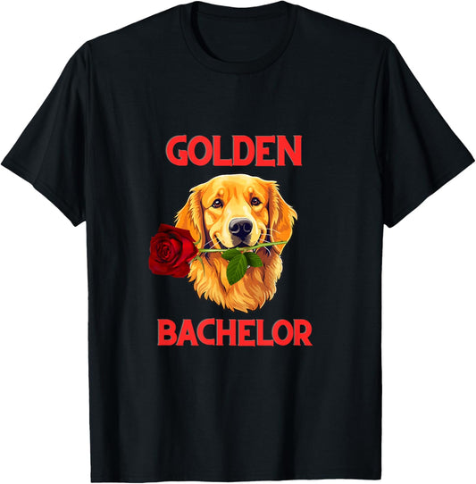 Golden Retriever "Golden Bachelor" Cute Funny Dog Shirt Pun T-Shirt