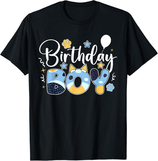 Birthday Boy Blue Dog Lover Birthday Present Kids Toddler T-Shirt