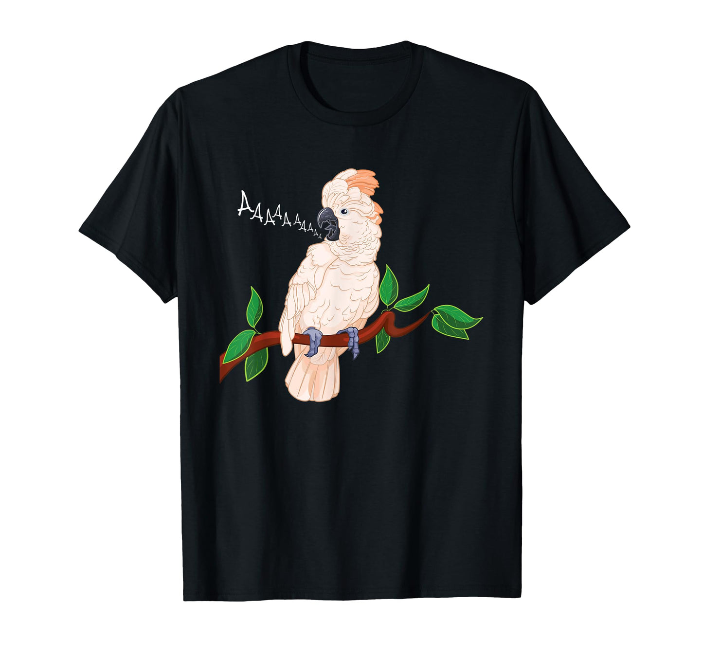 Moluccan Cockatoo on a Branch Screaming T-Shirt
