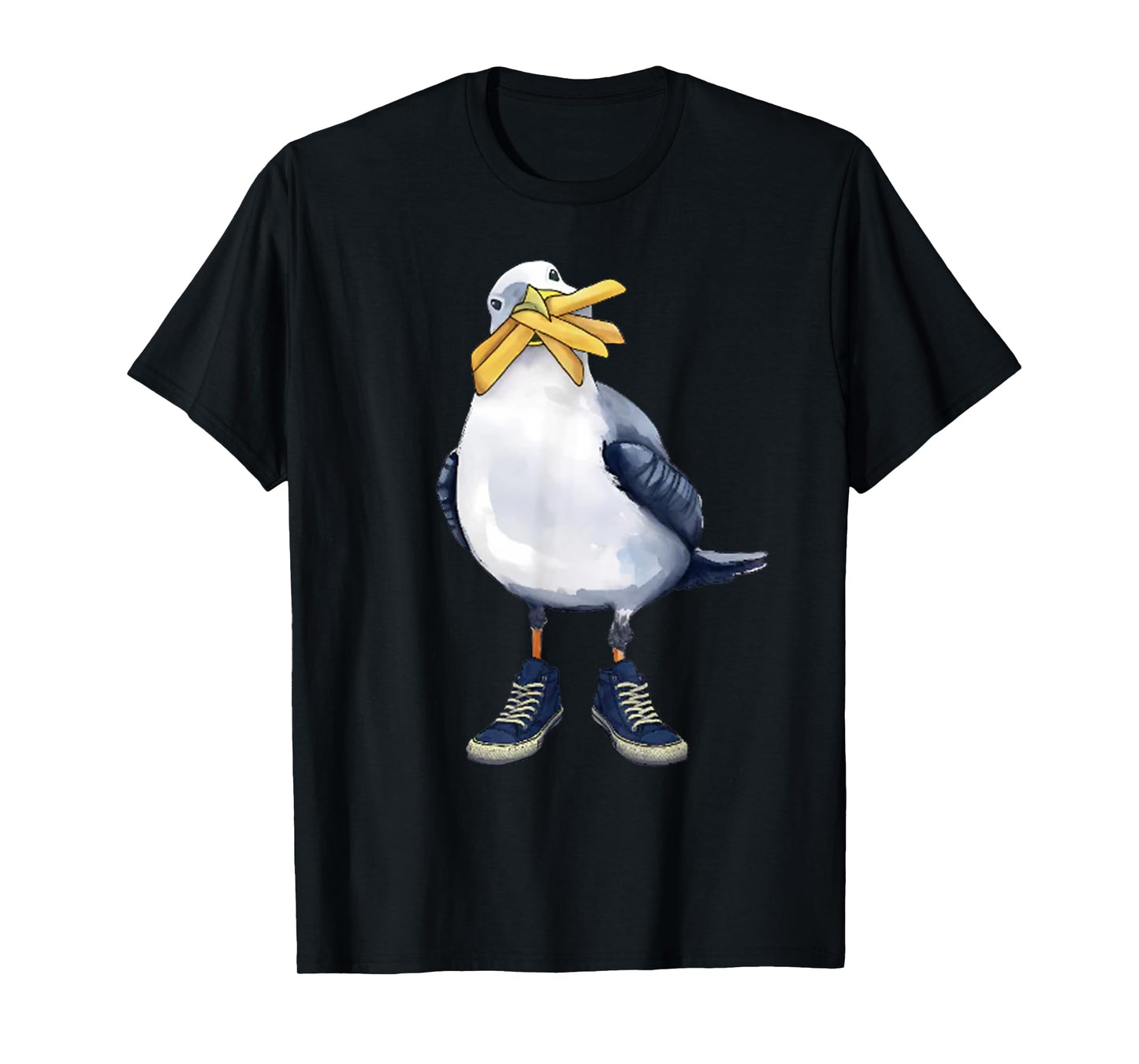 Seagull with Fries and Sneakers Fun T-Shirt