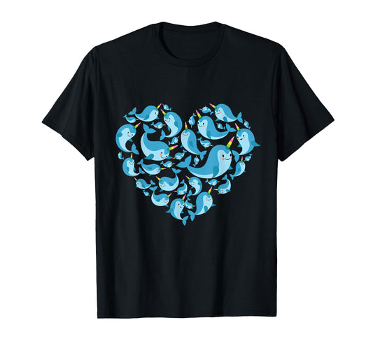 Narwhals lover heart gift for men women girls kids narwhal T-Shirt