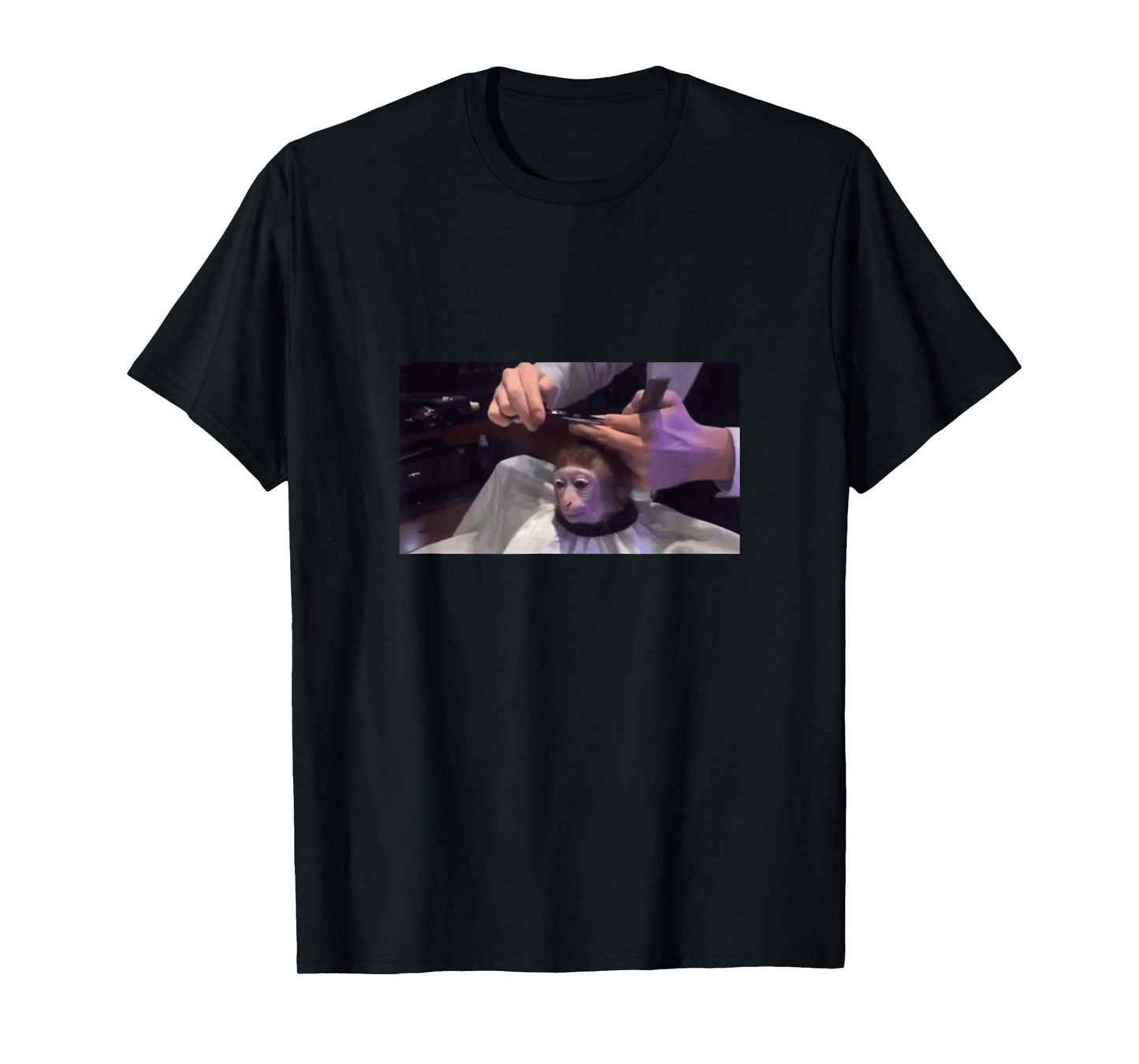 Funny Dank Meme Monkey Getting Haircut t-shirt T-Shirt
