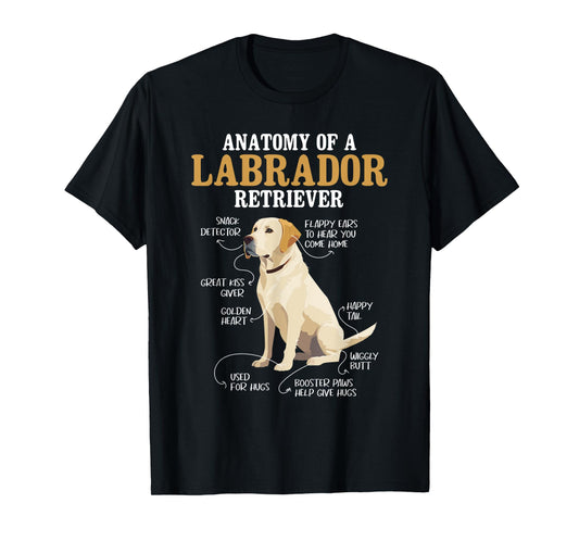 Anatomy Of A Labrador Retriever - Puppy Owner Dog Lover T-Shirt for Men Women Girls Kids