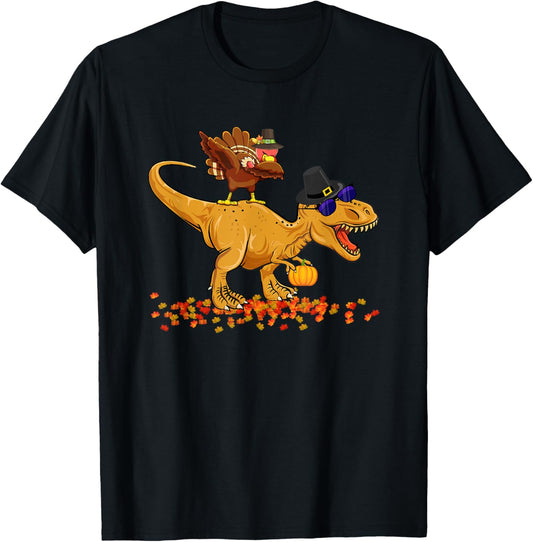 Thanksgiving Dinosaur Dabbing Turkey T-Rex Turkey Saurus Rex T-Shirt