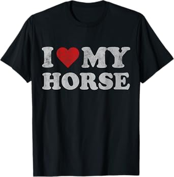 Vintage I Heart My Horse I love my Horses Cute Pet Owner T-Shirt