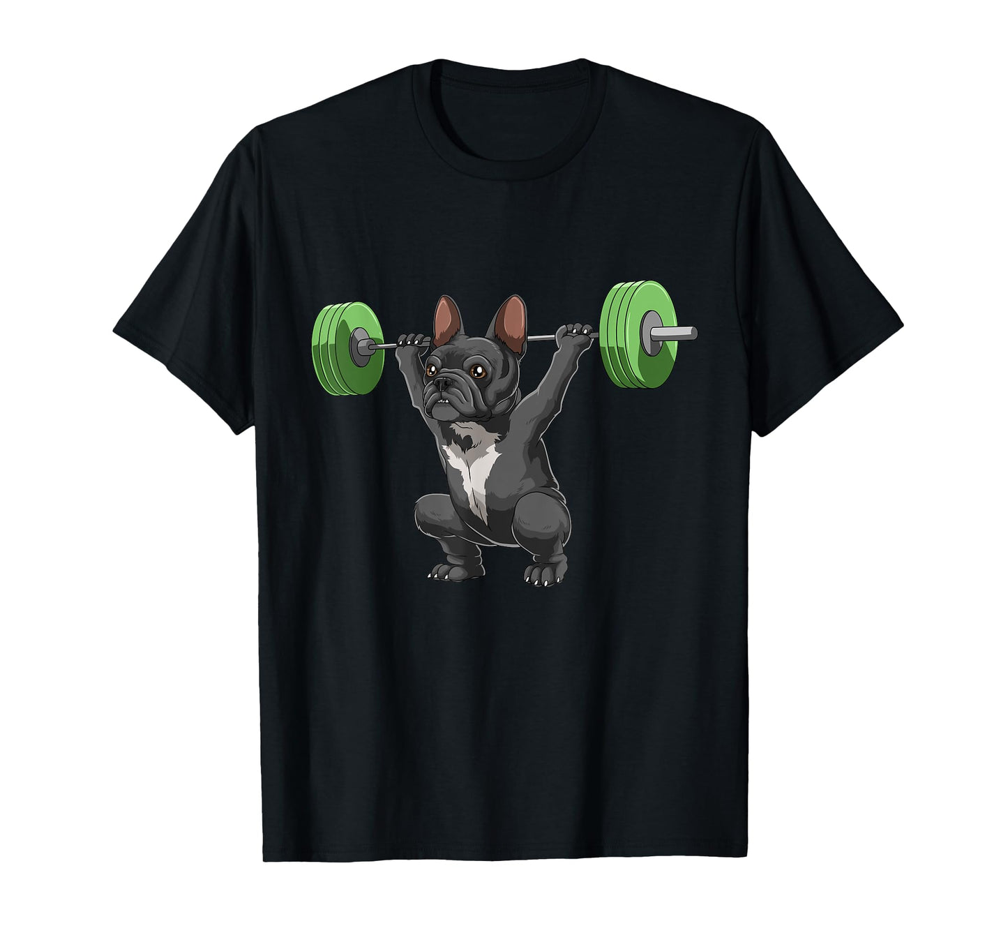 Funny French Bulldog Weightlifting and Bodybuilding T-Shirt for Men Women Girls Kids