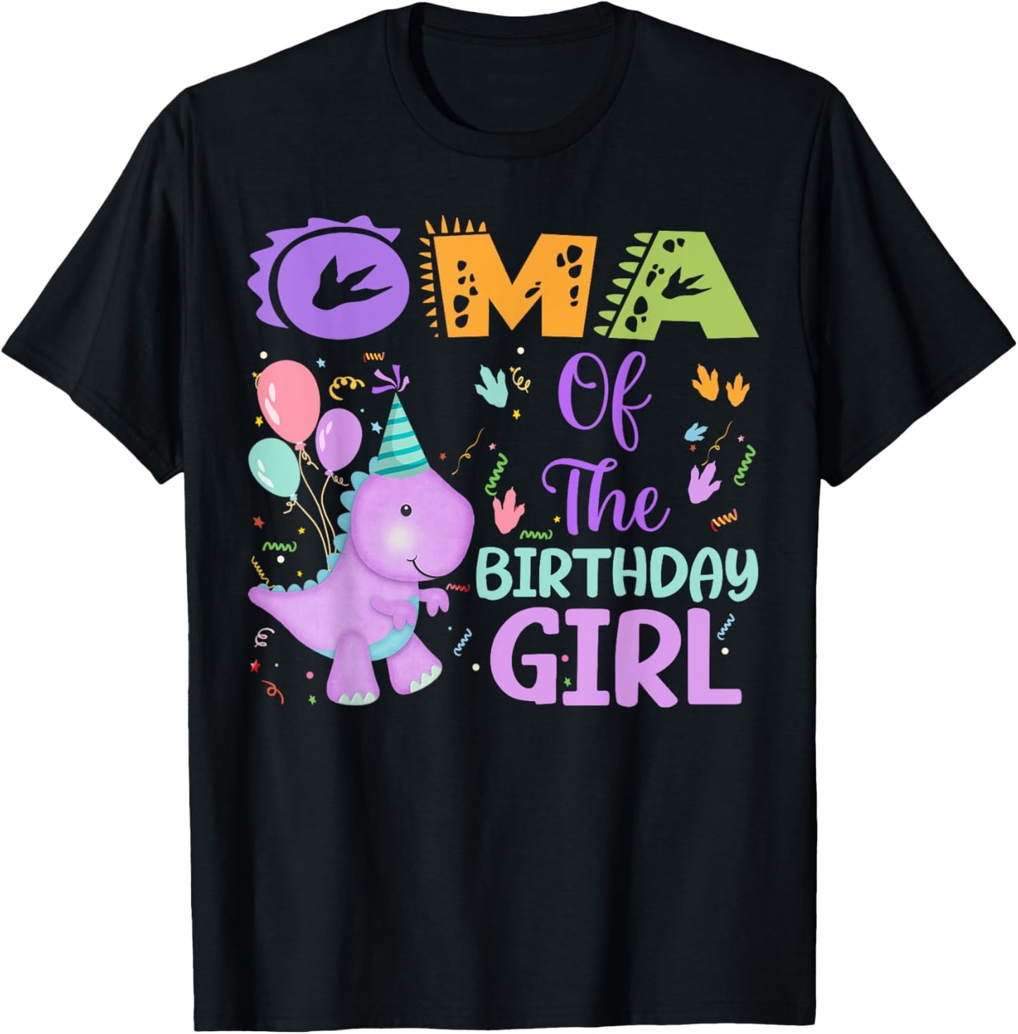 Oma Of The Birthday Girl Dinosaur Saurus Rex Party T-Shirt
