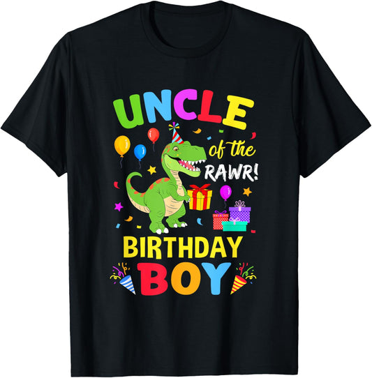 Uncle Of The Birthday Boy T-Rex Funny Dinosaur Boy Party T-Shirt