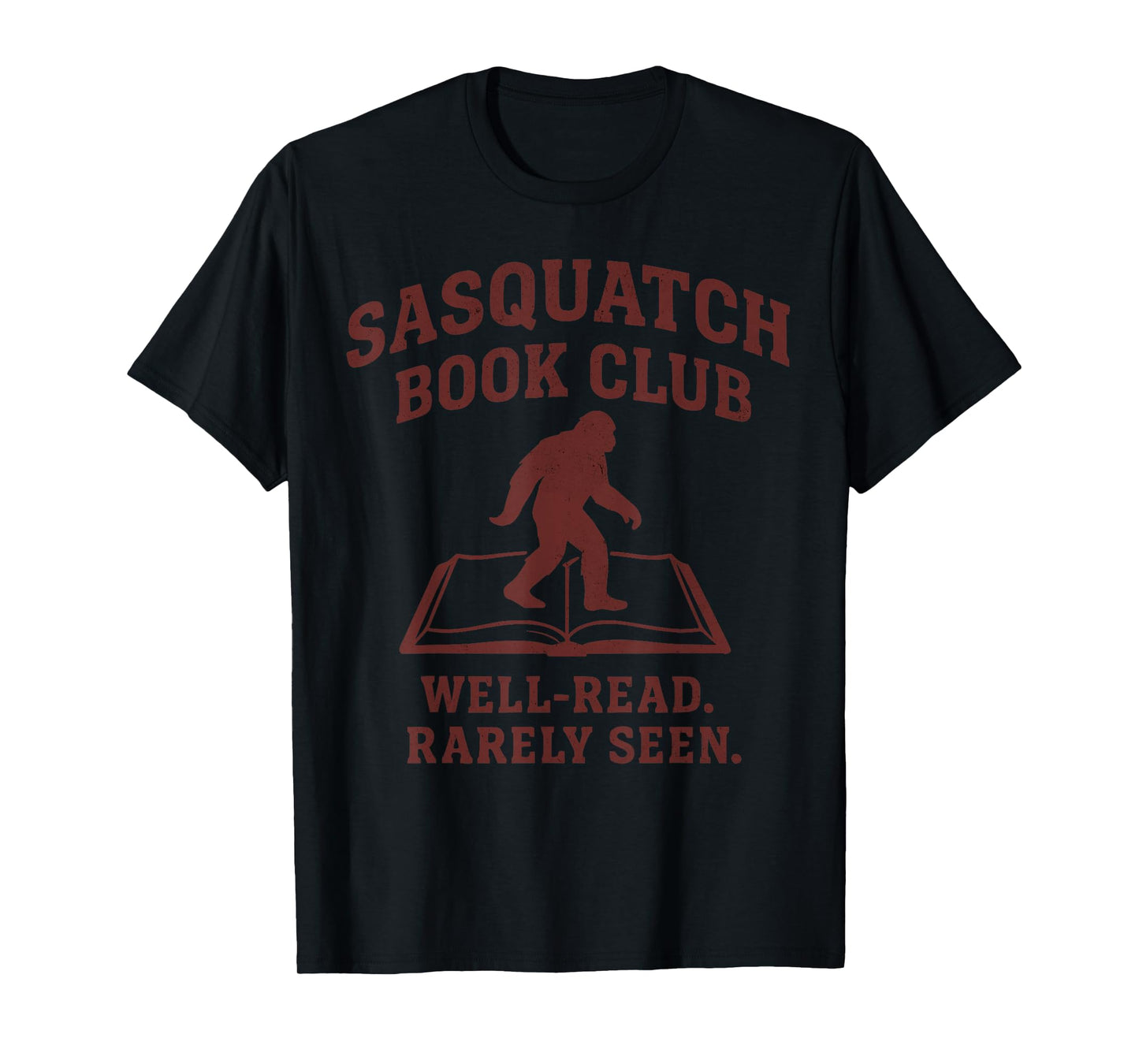 Sasquatch Book Club Funny Bigfoot Reading Cryptid Vintage T-Shirt
