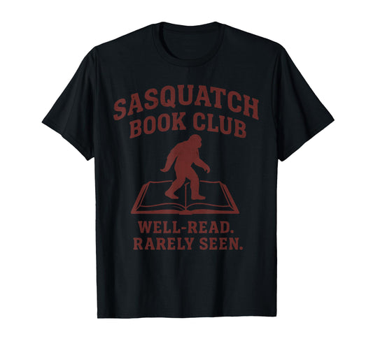 Sasquatch Book Club Funny Bigfoot Reading Cryptid Vintage T-Shirt