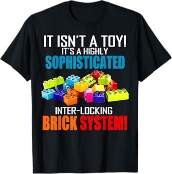 Master Builder Bricks Blocks Toys Funny Gifts Men Boys Kids T-Shirt