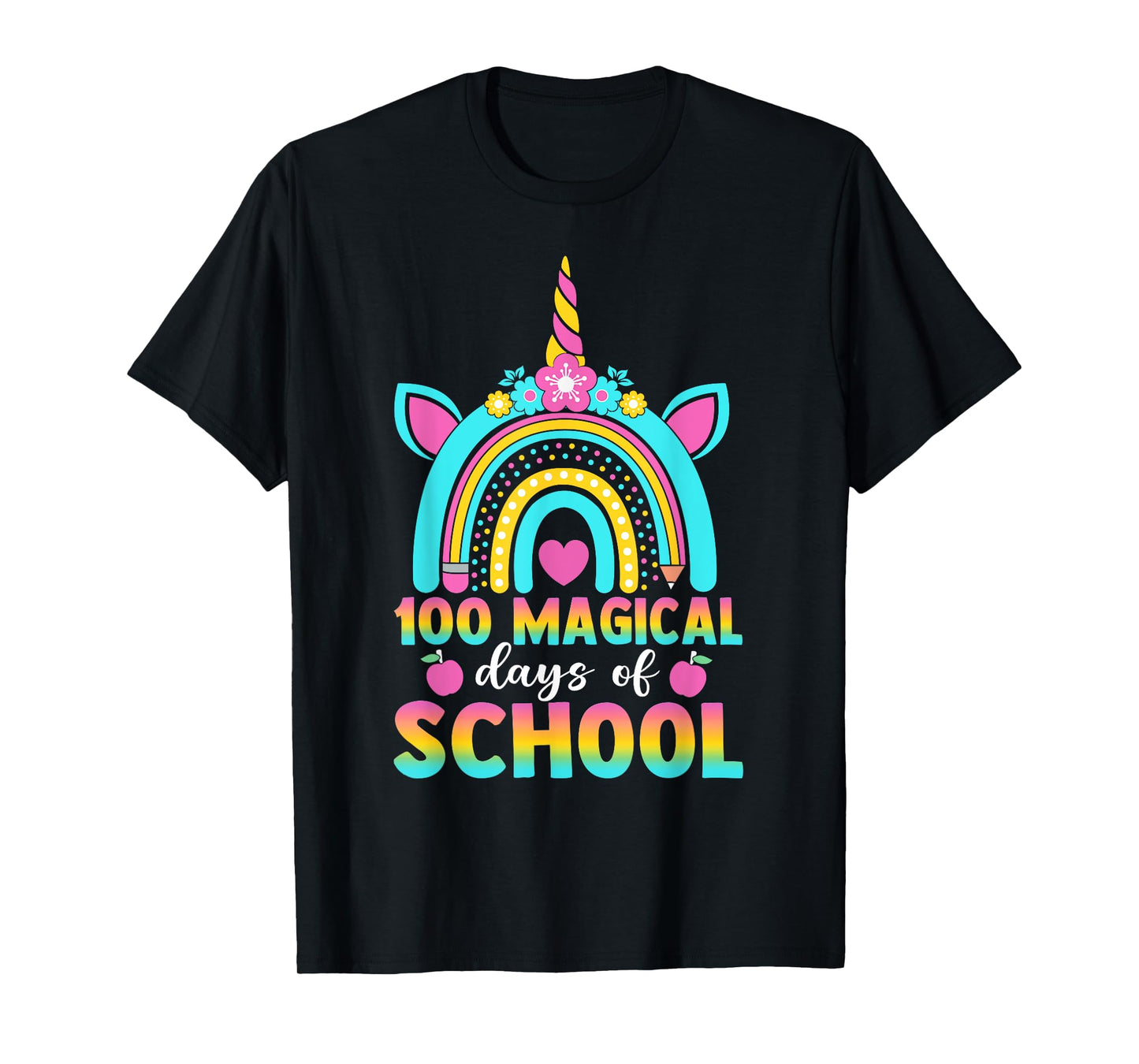 100th Day of School Unicorn 100 Magical Days Teacher Girls T-Shirt
