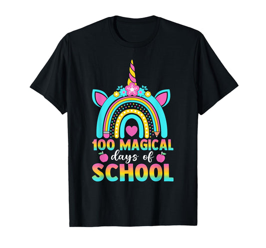 100th Day of School Unicorn 100 Magical Days Teacher Girls T-Shirt