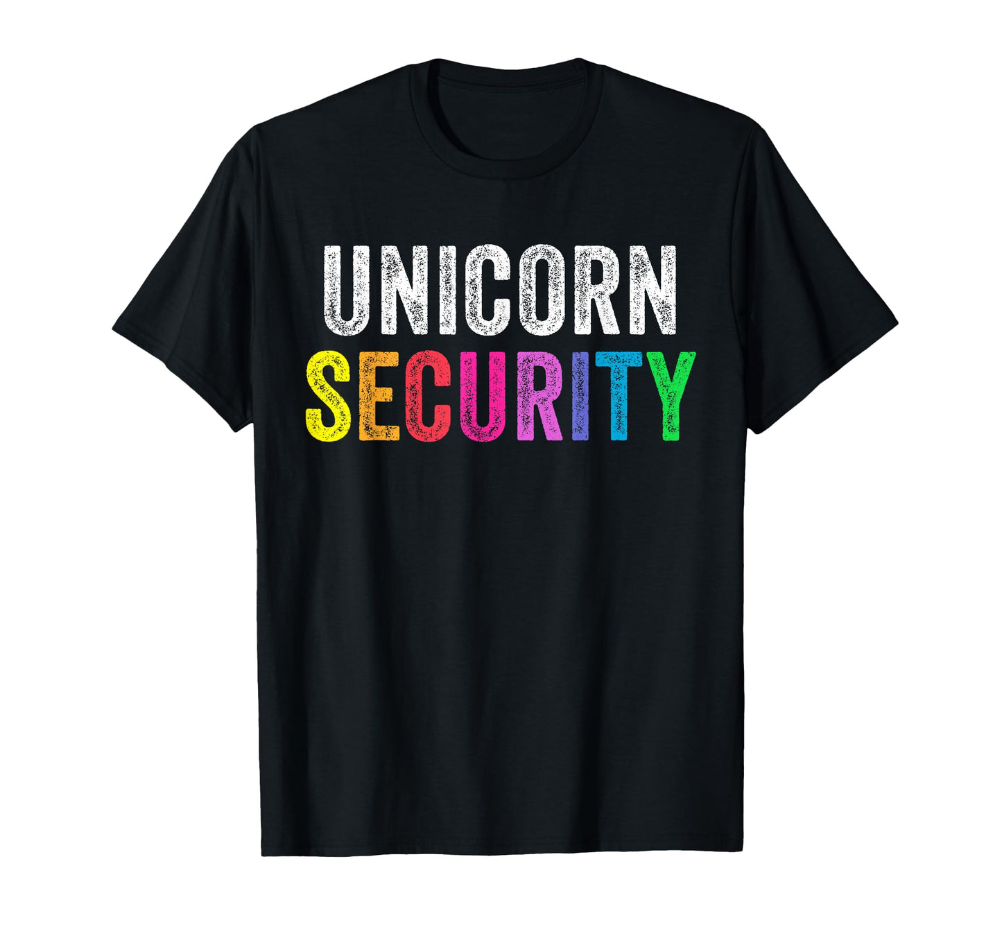 Dad Mom Daughter Adult Costume Unicorn Security T-Shirt