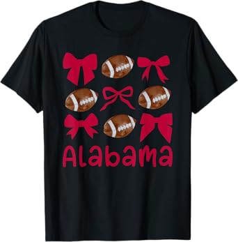 Alabama Women Girls Kids Sister Daughter Niece Coquette Bow T-Shirt
